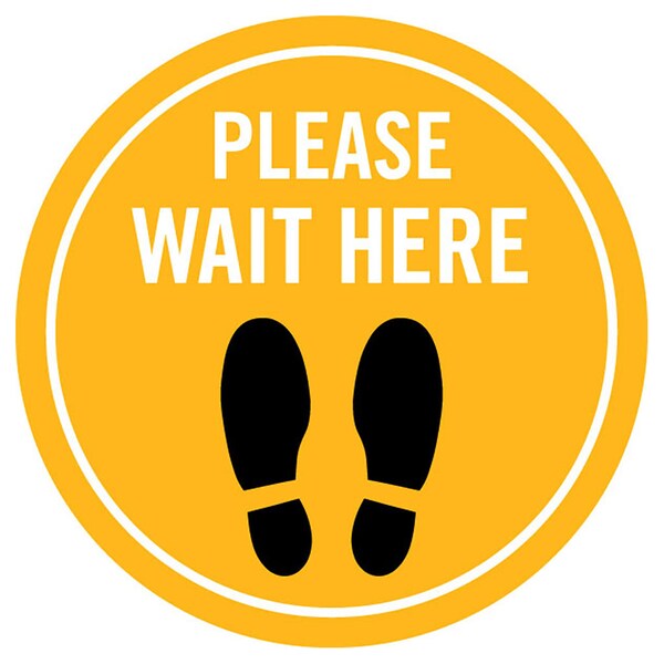 Identity Group Please Wait Here w/ Feet, Yellow, 15" 8495Y